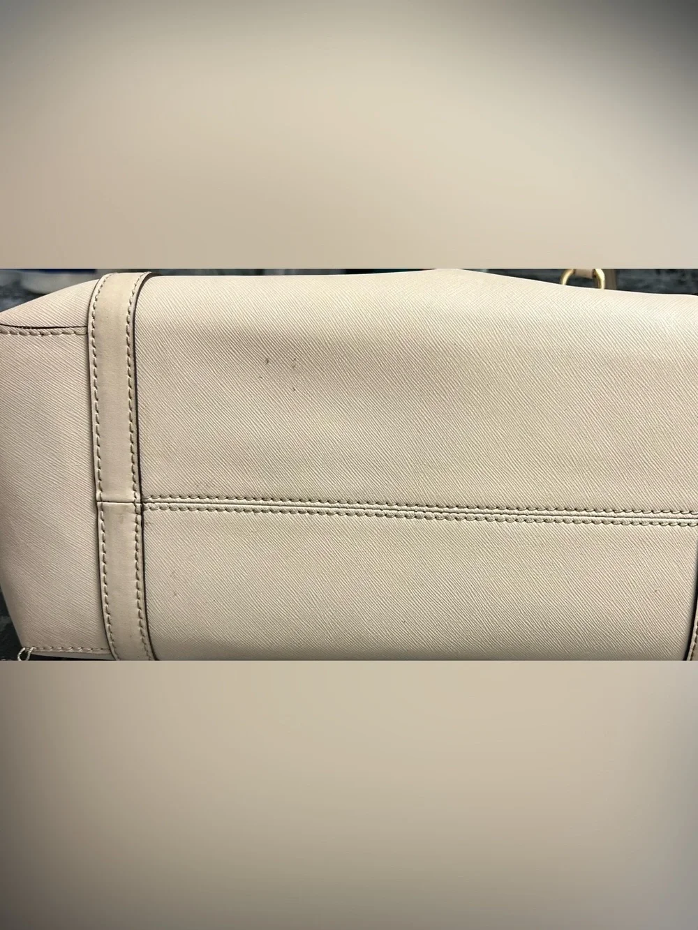 Michael Kors Medium Sullivan Top-Zip Tote – Cream Saffiano – AS IS